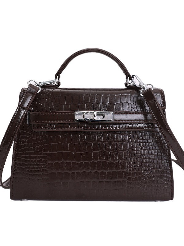 Nicho popular cocodrilo portátil bolso Kelly mujer 2026 nueva moda versátil alta sensación de hombro mochila