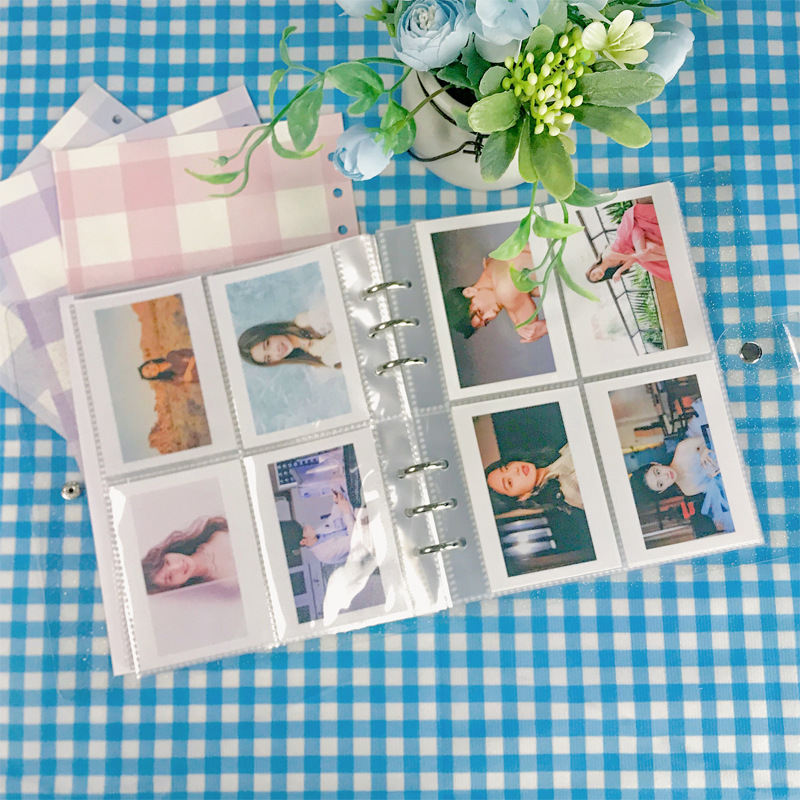 INS transparente brillante de gran capacidad álbum de inserción de hojas sueltas de 6 agujeros álbum de fotos de 3 pulgadas álbum de 5 pulgadas Star persiguiendo suministros de almacenamiento