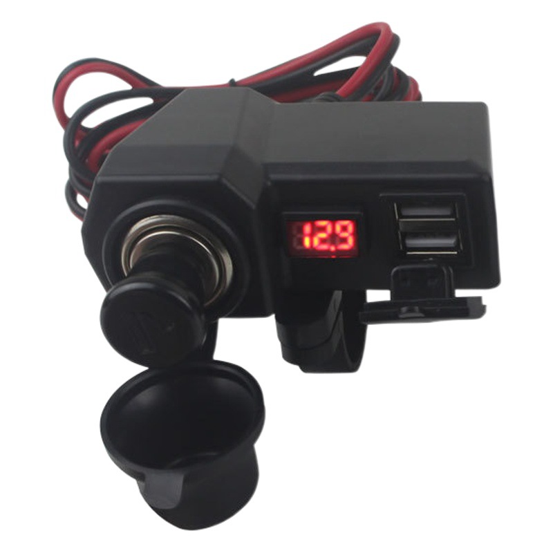 Cross-border wholesale motorcycle dual USB3.4A mobile phone charger with voltage digital display waterproof car modification accessories