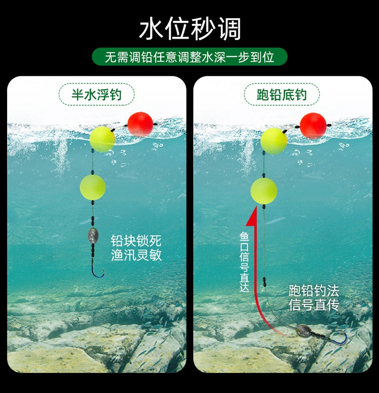Luoyang Ball Fishing Group Floating Ball Copper Ring Upgraded Foam Follow Drinking Road Asian Potatfish Cao Cycus Clory Floating Black