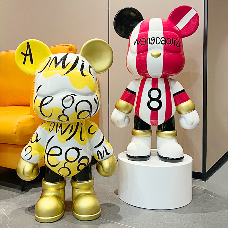 Factory Direct Sales Trendy Hand-Painted Internet Celebrity Bear Piggy Bank Living Room Floor-Standing Ornaments Tv Cabinet Sofa Next to Decorate Housewarming