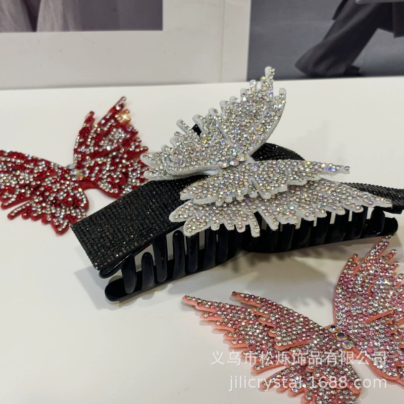 Оптовые туфли с камнями на цветах одежда заколка для волос diy аксессуары аксессуары стразовое украшение супер блеск трёхмерная бабочка