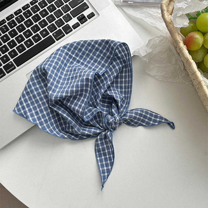 Bufanda triangular babero mujer primavera y otoño nuevo estilo todo-fósforo decoración de moda bufanda pequeña bufanda bufanda a cuadros diadema cinturón