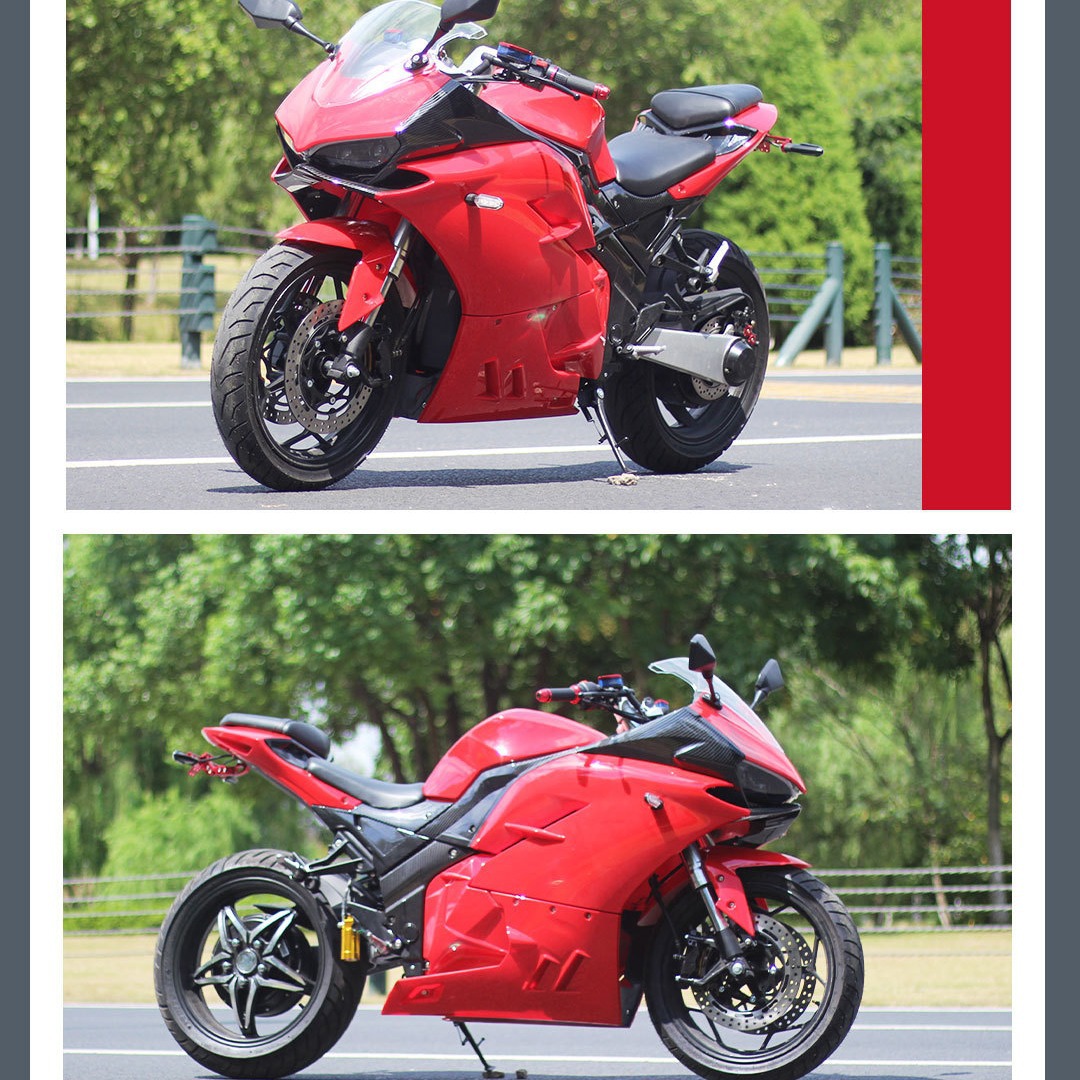 Ahora exportamos motocicletas eléctricas Ducati para adultos, coche deportivo de 72V, coche de calle con batería de alta velocidad, motocicleta eléctrica Jiaolong.