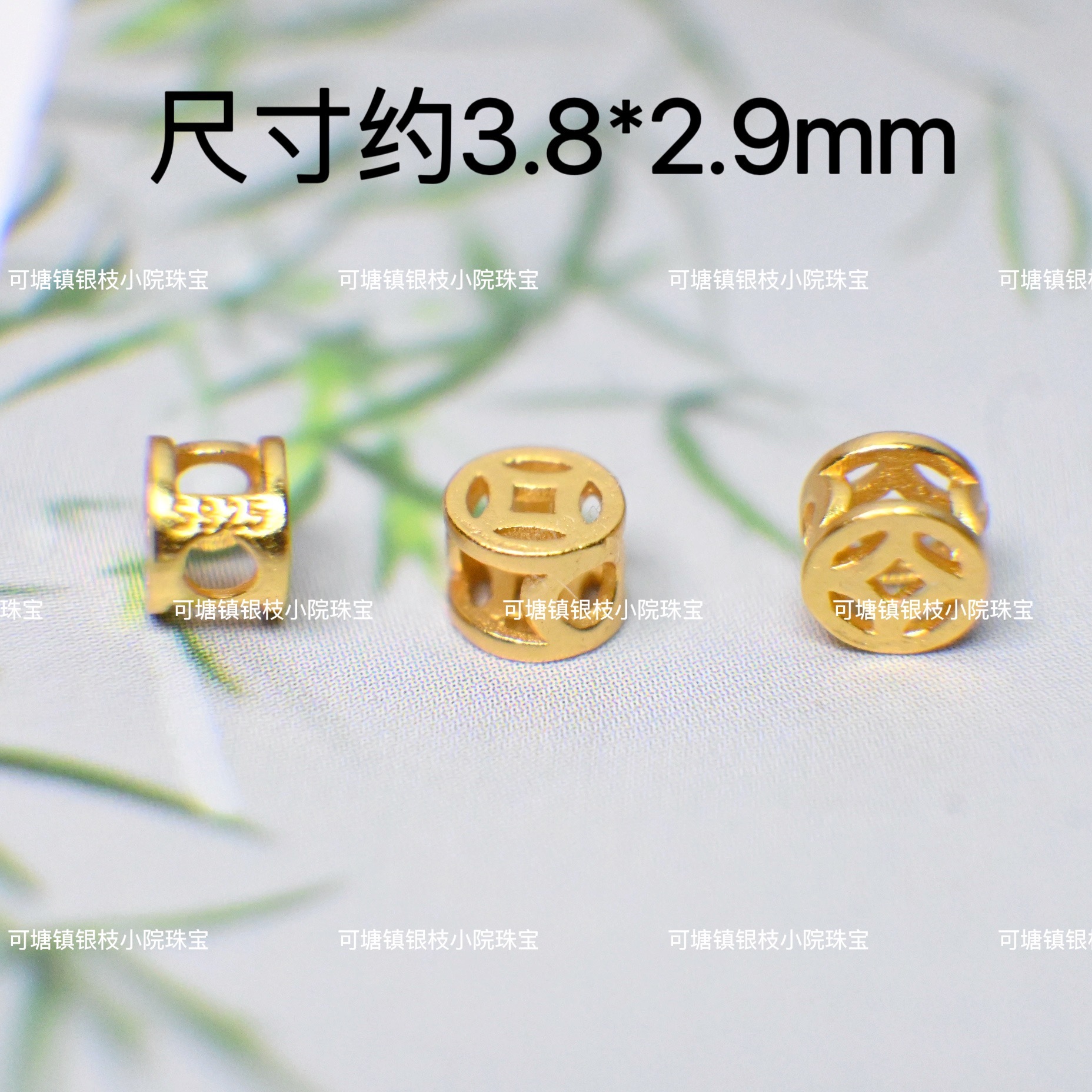 S925 Silver Gufa Gold Bead Frosted Money Beads Transfer Beads DIY Handmade Jewelry Bracelet Beaded Accessories Wholesale