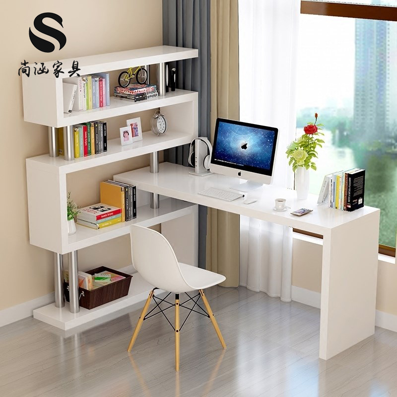 코너 데스크 책장 조합 통합 데스크탑 컴퓨터 책상 홈 학생 공부 책상 간단한 어린이 책상