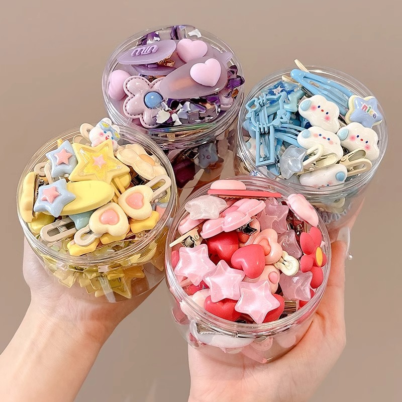 Dopamina color amor estrellas clips para el cabello niños lindos clips para el cabello lateral pestañas clips para la frente de las niñas