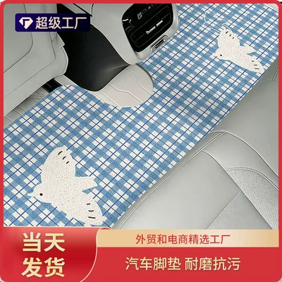 Custom-made for small orders, fresh and cute, simple silk loop car floor mat, mud-scraping, anti-dirt, wear-resistant, easy to maintain