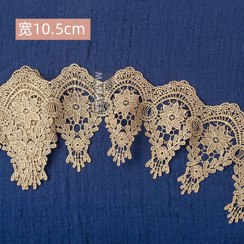 hilo de oro bordado soluble en agua rosa oro encaje encaje DIY ropa hecha a mano lolita accesorios fabricantes al por mayor