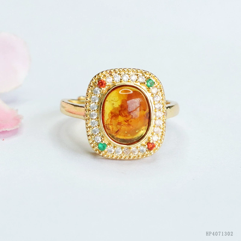 Кольцо из натурального янтаря Гуань Ю в придворном стиле, оптовая продажа, прямые поставки, дропшиппинг S4071302