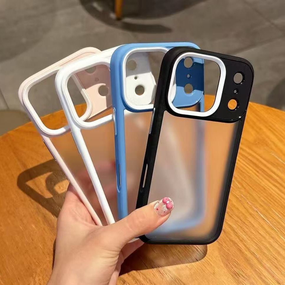 适用苹果17磨砂手机壳马卡龙肤感iPhone16proMax15防摔保护套