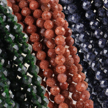 2/3/4m砂石散珠圆珠半成品diy金砂绿砂蓝砂串珠手链项链珠子批发