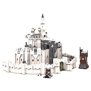 Moc-104144 Lord of the Rings Capital White City Modular Building 4337 Particle Number Building Block Toy