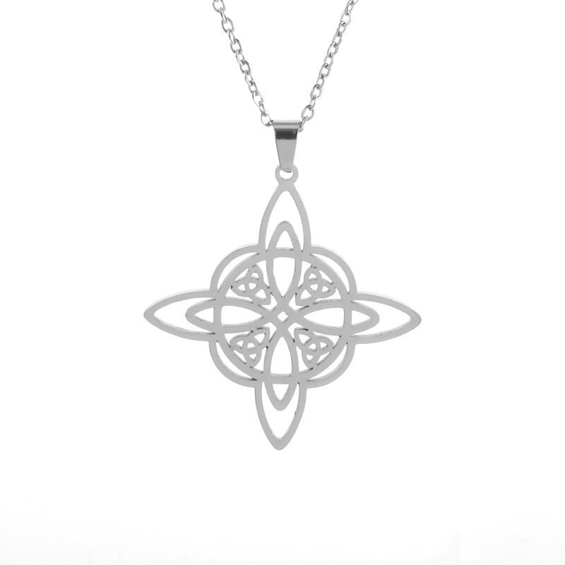 Unisex Gender Plating Design Hip-Hop Retro Witches Knot Titanium Steel Plating Unisex Pendant Necklace