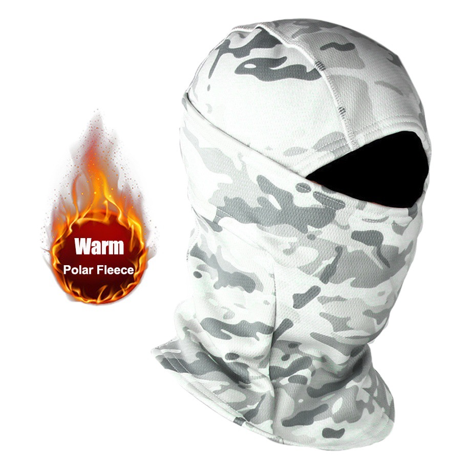 Cross-border outdoor fleece-lined warm headgear cold-proof tactical camouflage balaclava winter cycling full face mask