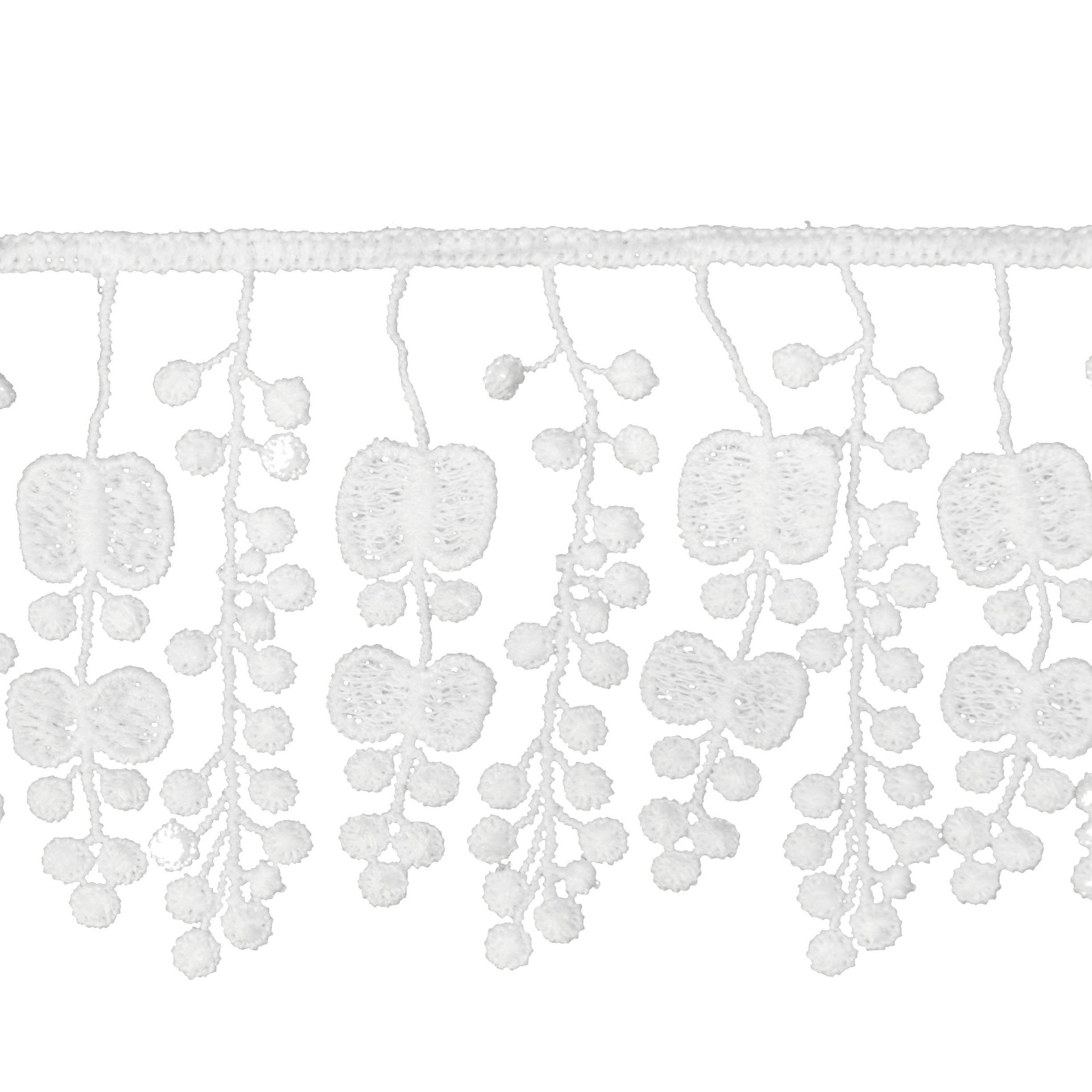 【大現物】多龍7cmミルク糸レース刺繍服装補助カーテンレースフリンジレース