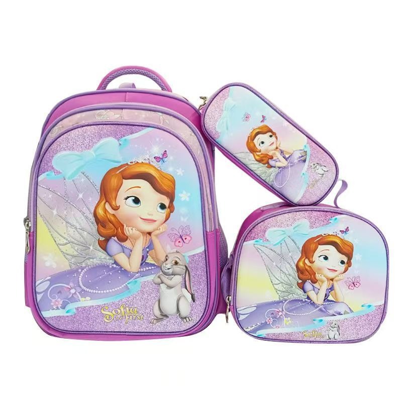 Los estudiantes de la escuela primaria de stock de fábrica pueden empacar mochilas escolares trolley, bolsas de almuerzo, bolsas de lápices, mochilas de dibujos animados lindos para niños de tres piezas