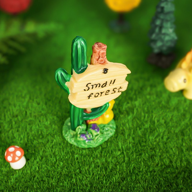 Musgo micro paisaje proceso de pvc suculentas decoraciones paisajísticas cactus letreros de la calle pequeños adornos materiales de bricolaje