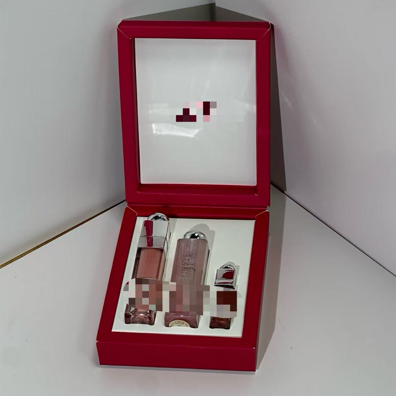 Dijia Cuidado labial set de tres piezas, versión conjunta de batim labial de cambio de color 3.2g, miel labial 6ml, muestra pequeña 004 amante