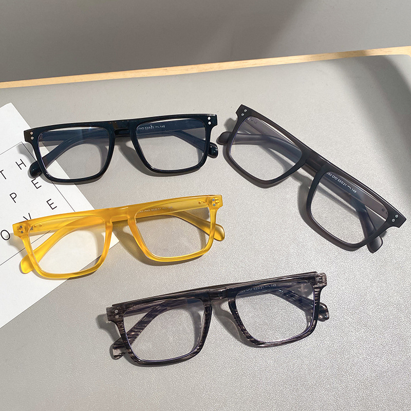 Marco grande de los hombres de moda gafas de miopía Placa de los hombres forma cuadrada negro Robert Downey mismo anti-azul gafas de luz