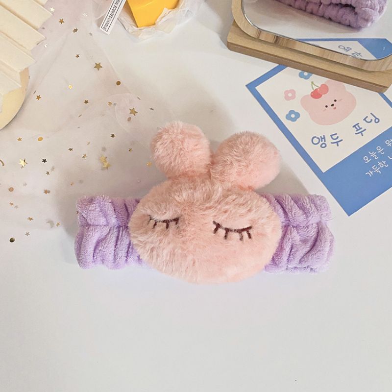 Corea del Sur ins Internet celebridad dibujos animados banda de pelo de felpa conejo oso lindo Super lindo pelo banda chica lavado de cara belleza accesorios para el cabello