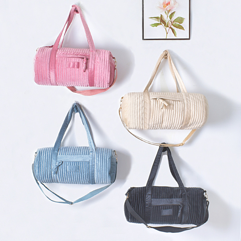 Cross-Border New Large-Capacity Portable Zipper Bag Urban Simple Versatile Shoulder Bag Travel Bag Velvet Handbag