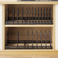 厨房置物架可调节伸缩橱柜内锅具厨具收纳放锅架餐具碗碟架锅盖架