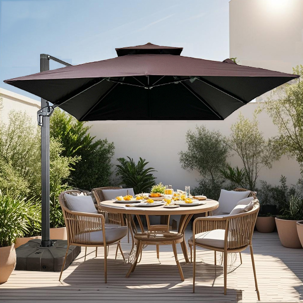 Sombrilla para Exteriores, Patio, Villa, Protección Solar, Impermeable, para Hogar, Balcón, Jardín, Ocio al Aire Libre, Cafetería, Sombrilla Romana image 10