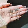 Chain with tassels, earrings, advanced small design silver needle, moonstone, high-quality style, light luxury style