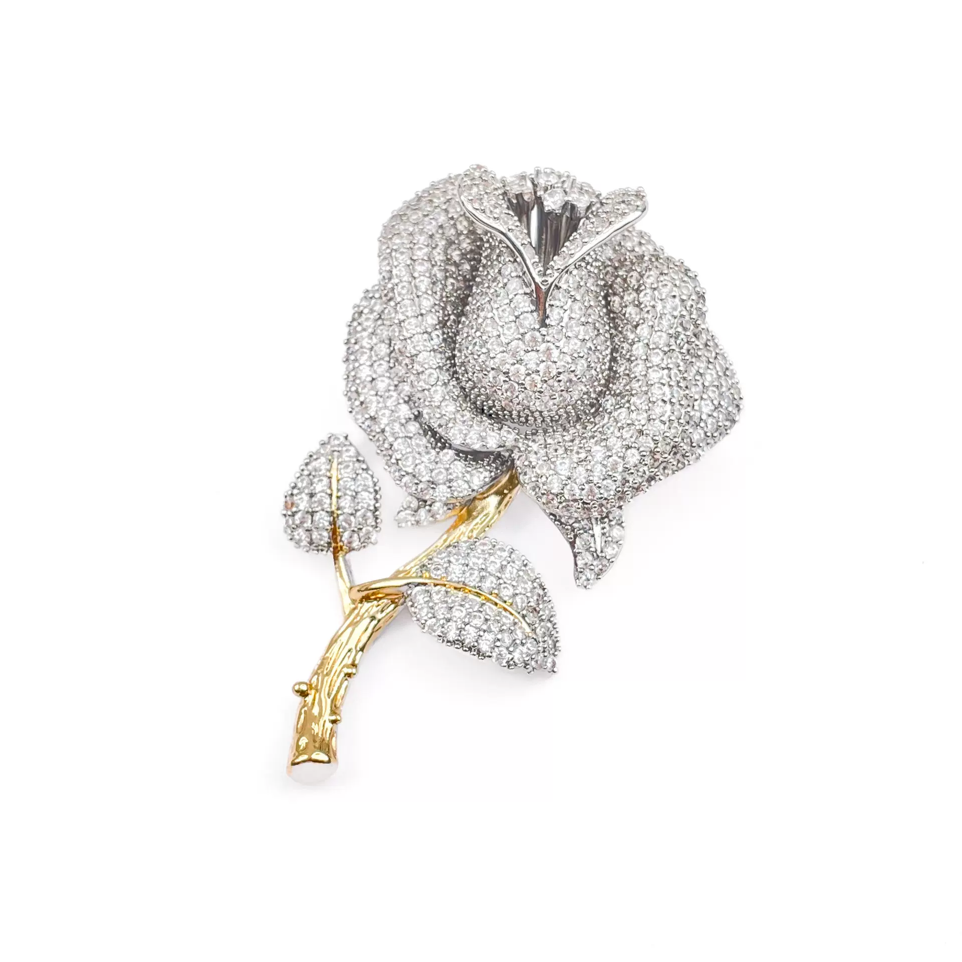 玫瑰花满钻胸针高档别针时尚配饰精致胸花女式饰品