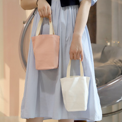 Monochrome Simple Canvas Coffee Cloth Bag Handbag Coin Purse Cup Cover Umbrella Protective Cover Universal Handbag