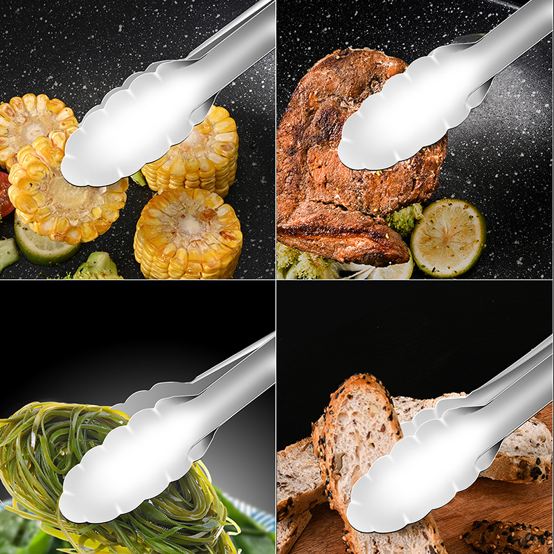 Acero inoxidable clip de alimentos filete frito asado clip de cocina clip de pan clip de verduras clip de hormigón herramientas de cocina