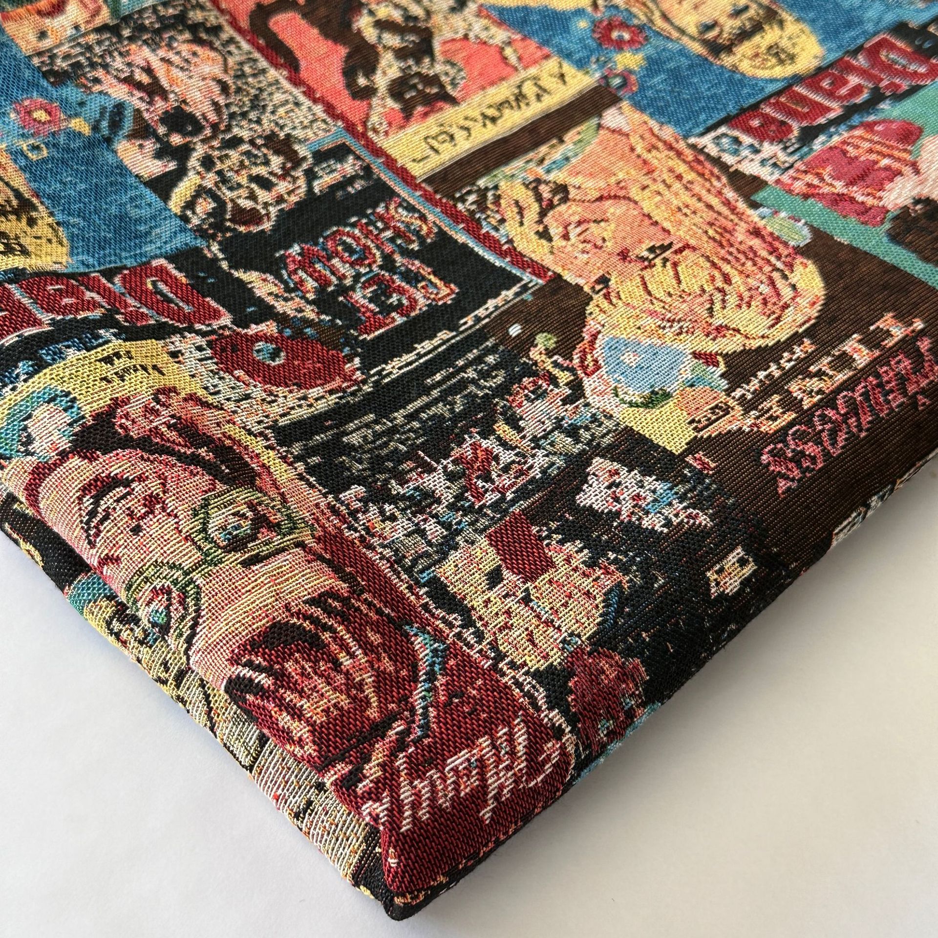 Nuevo estilo retro tela jacquard de alta precisión DIY mesa de mesa bandeja envuelta pecho zapatos superiores bolsa falda ropa de mujer