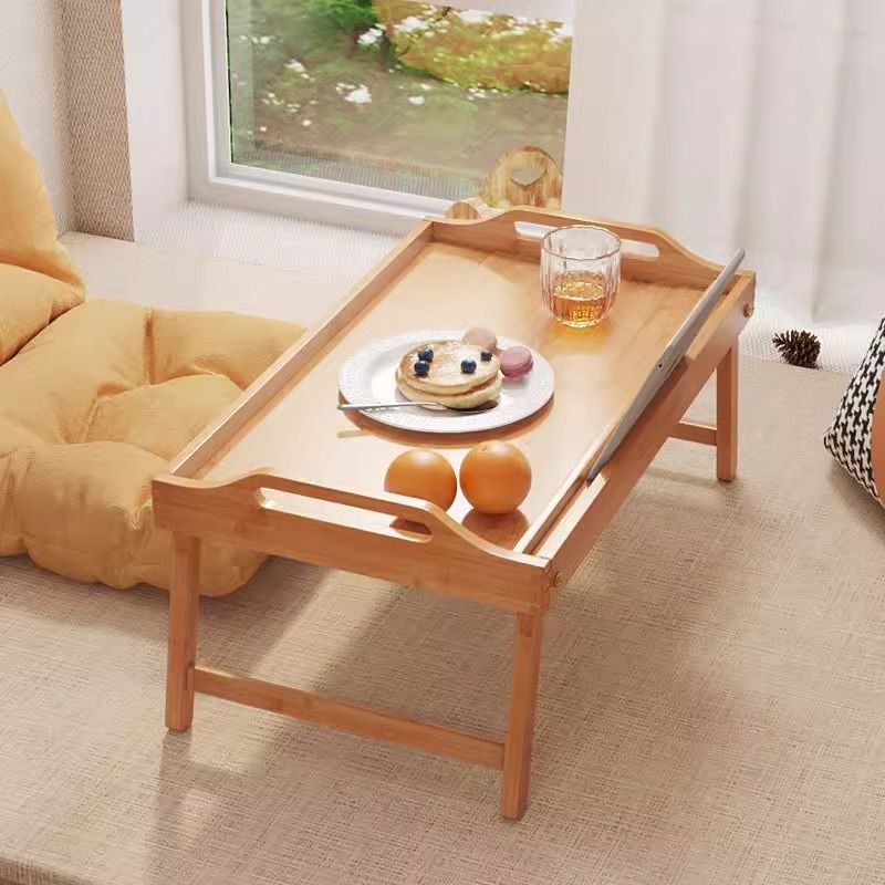Wooden Tray Table for Lazy People in the Bedroom, Simple Computer Desk, Windowsill Table, Balcony Tatami Foldable Low Coffee Table
