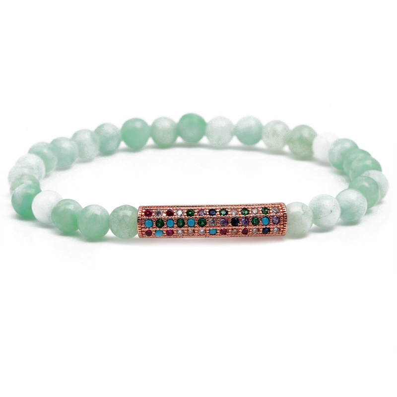 El Comercio exterior transfronterizo europeo y americano colorido circón codo pulsera de cuentas de piedra esmerilada de piedra de ojo de tigre DIY pulsera de cuentas