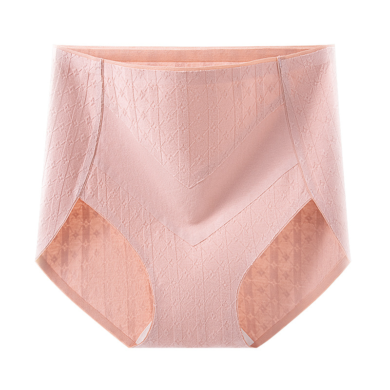 Algodón jacquard cintura alta 2024 nuevo estilo cintura alta abdomen 7A entrepierna de algodón antibacteriano agradable para la piel sin costuras ropa interior de mujer