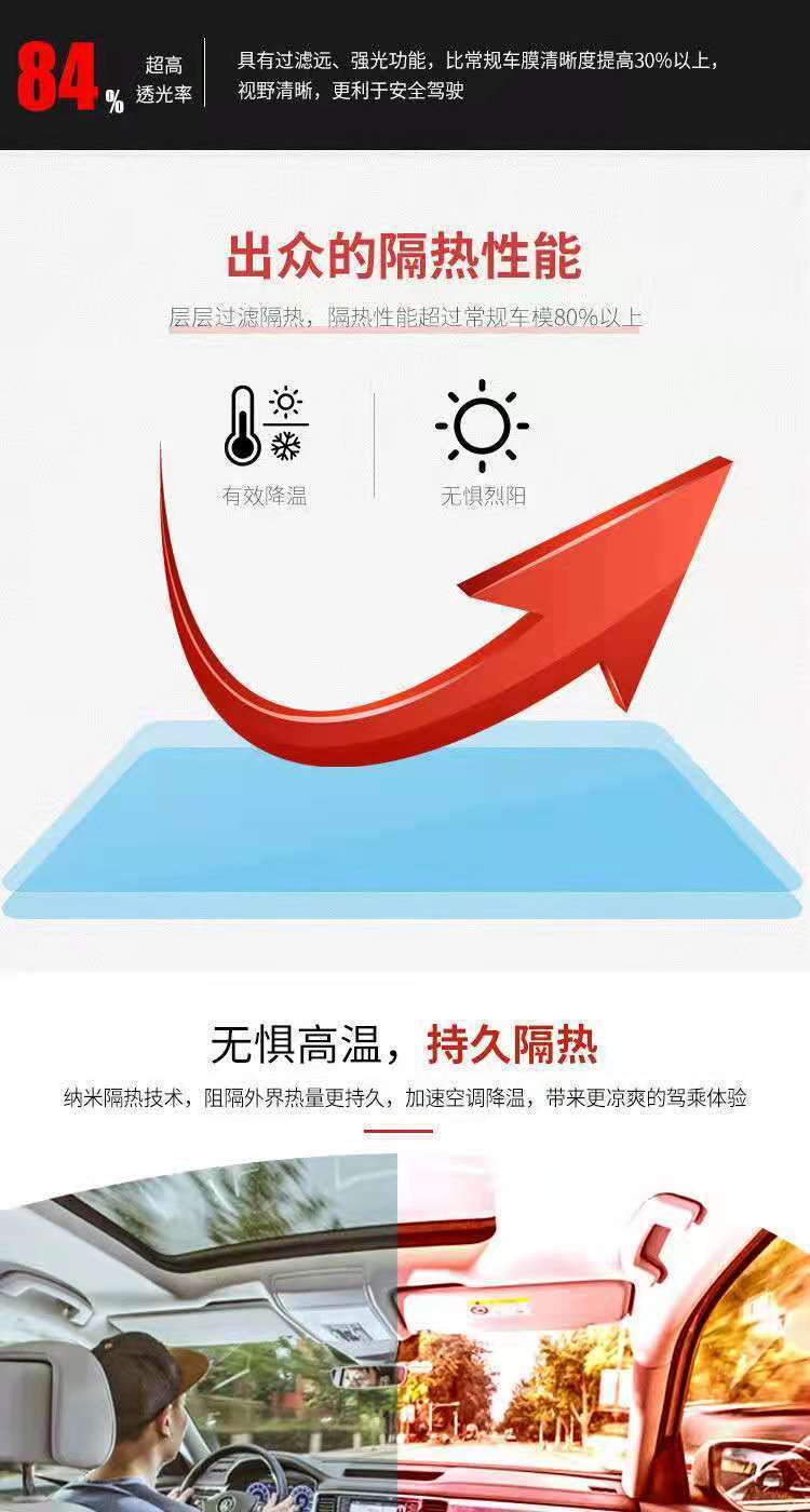 Car front gear film film front gear special film anti-ultraviolet anti-explosion film heat insulation film front windshield film