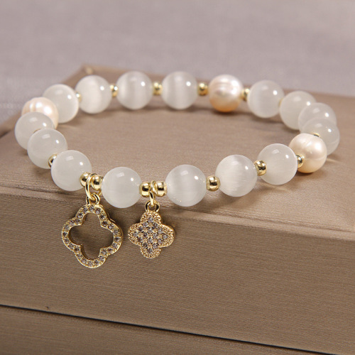 white opal crystal bracelets lap fashion lady freshwater pearl microscope series jewelry wholesale