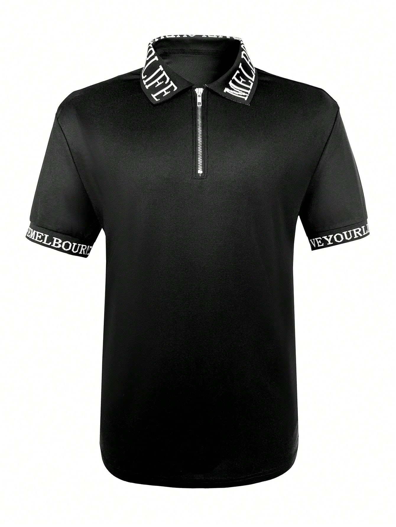 2026 comercio exterior de verano Europa y Estados Unidos ropa de hombre transfronteriza casual de manga corta con cremallera polo top temu25008