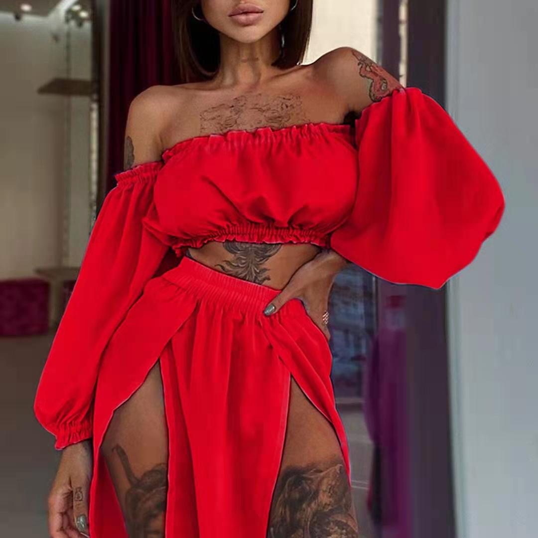 Du Quotidien Date Femmes Sexy Couleur Unie Polyester Mousseline De Soie Dos Nu Jupe Ensembles Jupe Ensembles display picture 8