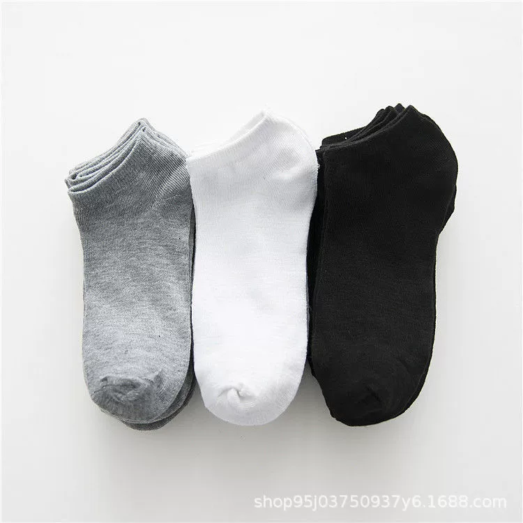 Men's spring summer solid invisible socks, absorbs sweat and smell