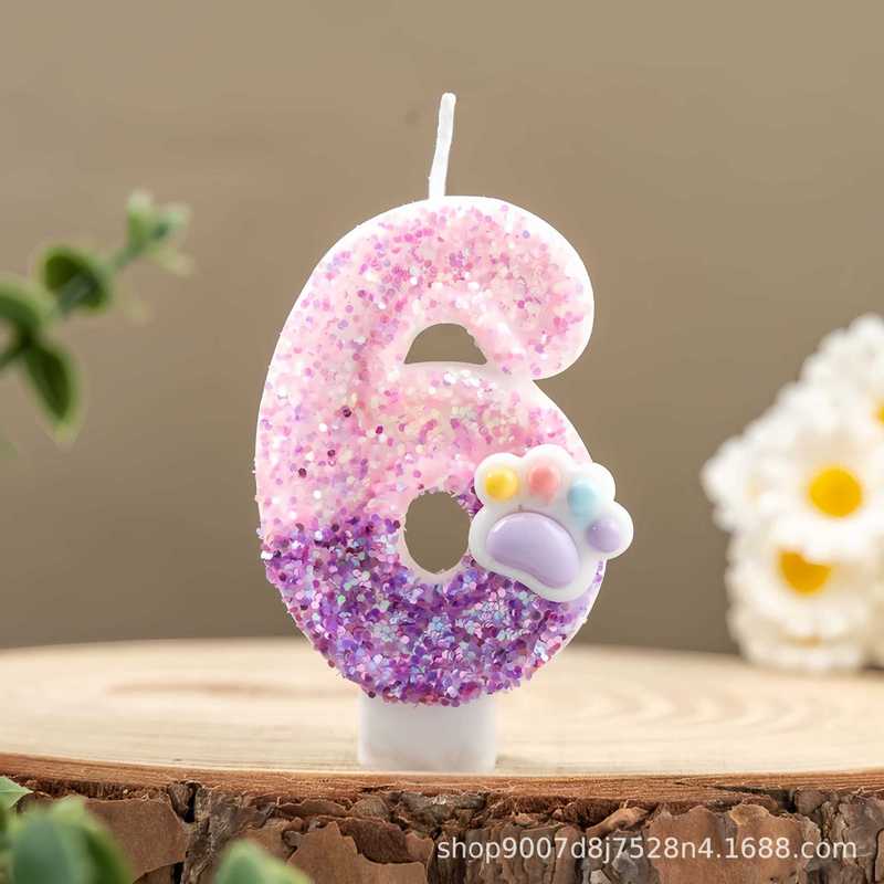 クロスボーダー Amazon temu クリエイティブ誕生日ケーキ DIY 1 歳の誕生日パーティーの装飾用の猫の爪デジタルキャンドル|undefined