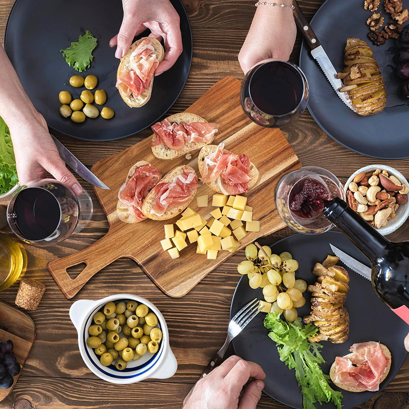 Tabla de cortar de madera con mango tablero de pizza creativa multifuncional hogar tabla de cortar suplemento alimenticio tablero pan snack desayuno placa