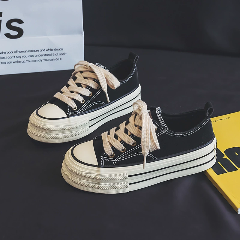 В наличии Осень/Зима 2023 Новые студенческие повседневные универсальные замшевые кроссовки мокко Коричневые повышенные кроссовки на толстой подошве для женщин H1219