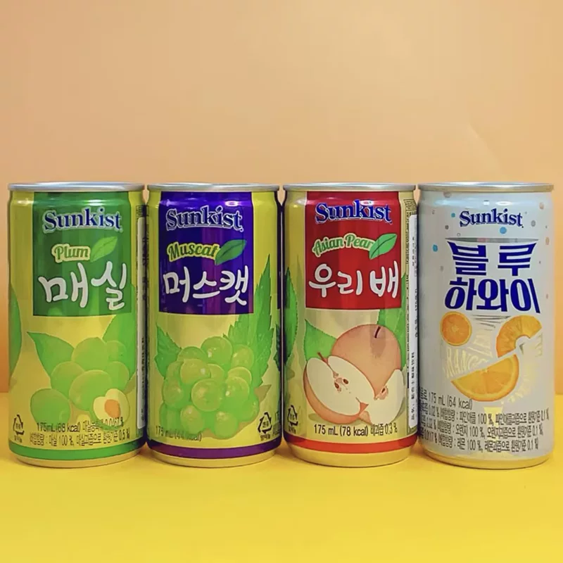 Южная Корея импортированная sunkist новаторский виноградный напиток фруктовый вкус напитки<консервированные> мини банки 175 мл