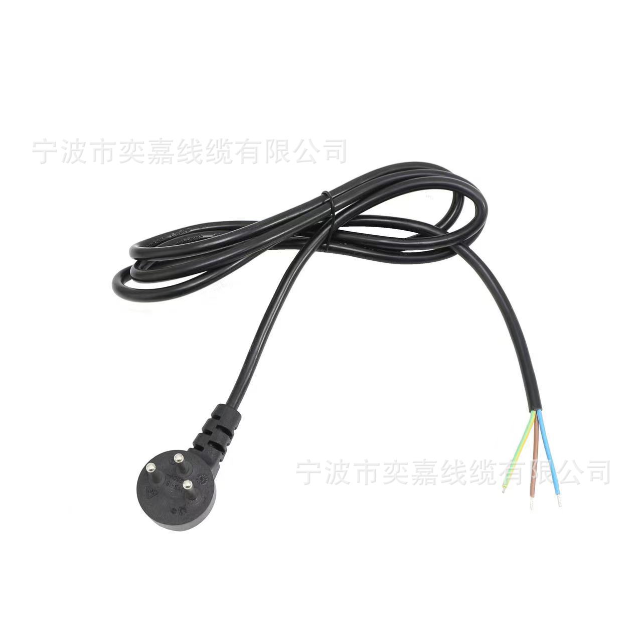 三芯以色列纯铜插头电源线 1.5米裸尾线上锡电源线