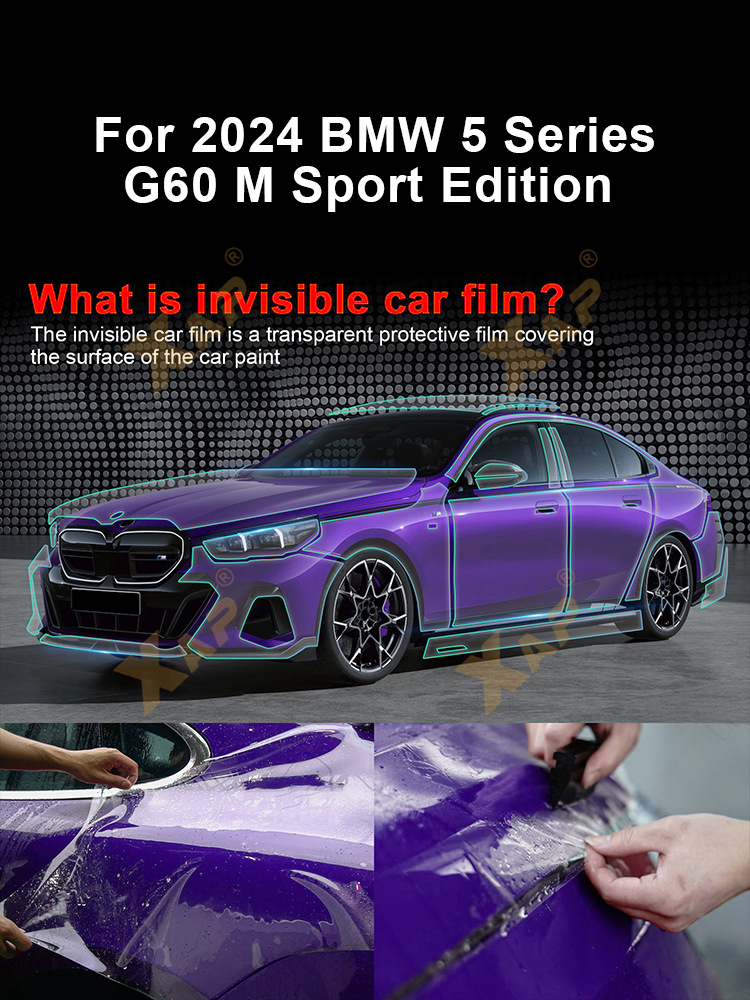 Cross-border exclusive for BMW 5 Series G60M Sports Edition TPU Invisible Paint Protective Film Anti-scratch Brightening Film