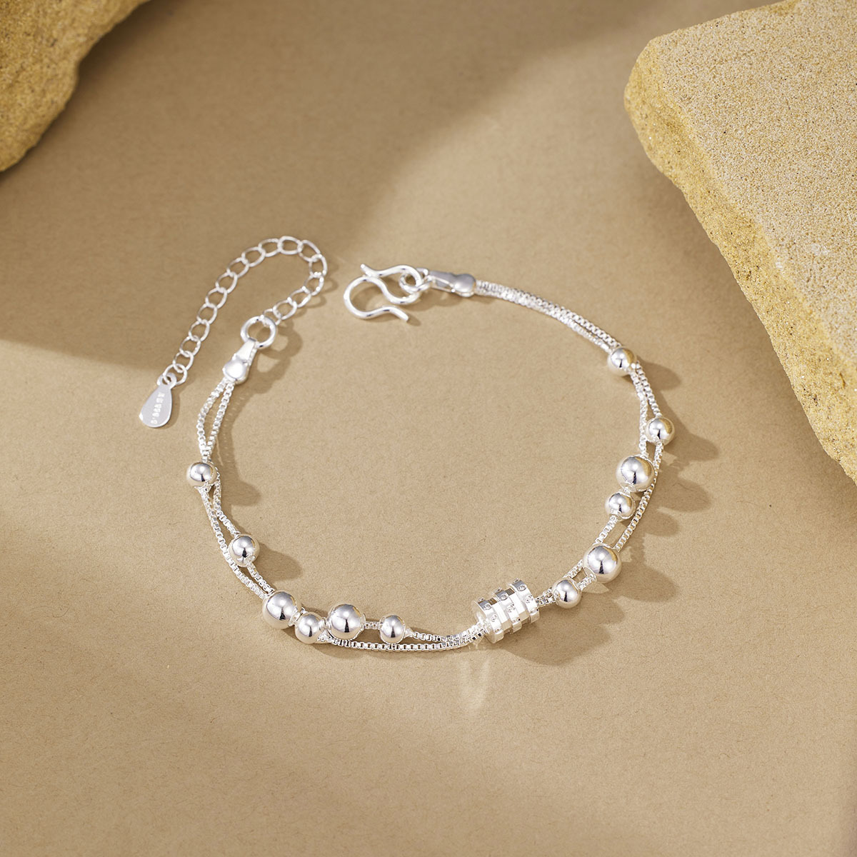 Small Waist Bracelet for Girls, Double-Layered Bead Bracelet, Simple Forest Style Ins Niche Design, New Gift Bracelet