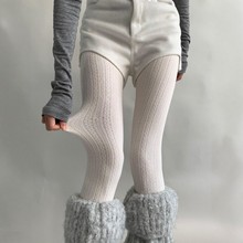 秋冬新款针织麻花连裤袜女日系jk学院风竖纹显瘦打底裤保暖不掉档