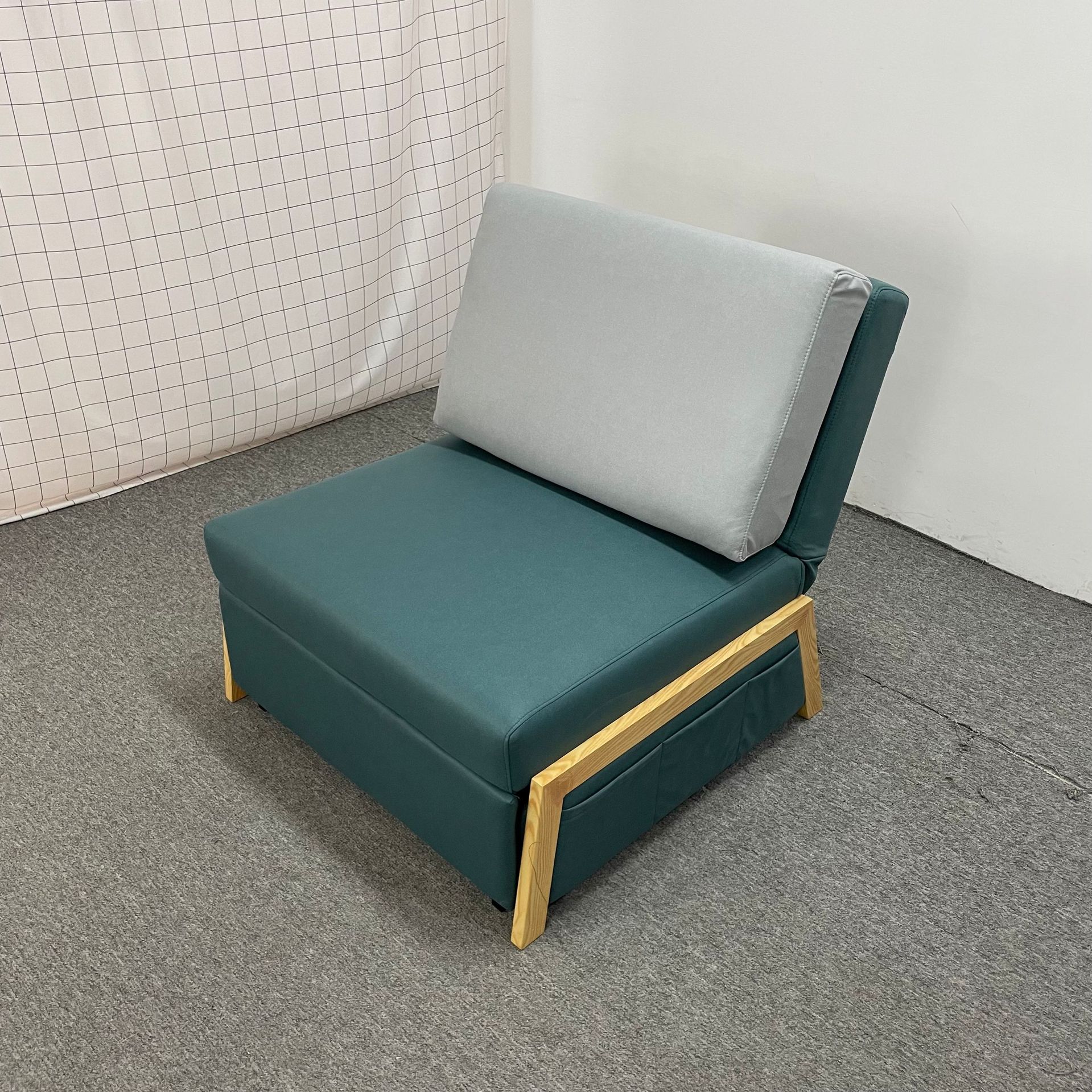 Sofá de tela moderna simple y tecnológica para una sola persona plegable alquiler pequeño tipo de casa sala de estar balcón peinado multifuncional